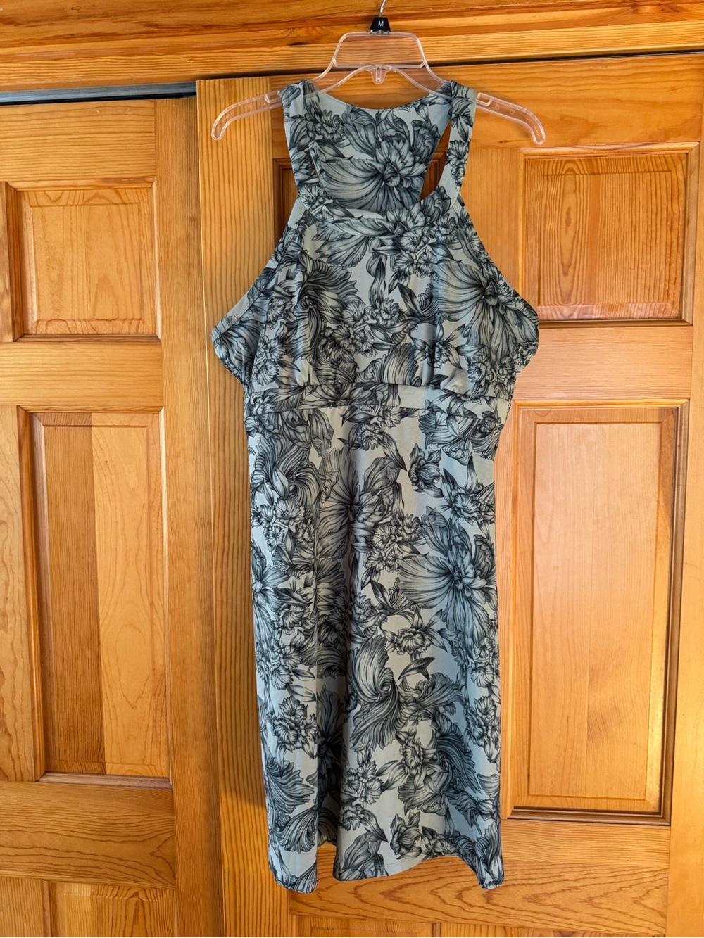 NWOT  Balance Collection Sage and Black Floral Halter Dress
